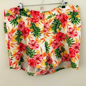 Ashley Stewart Tropical Floral Print Shorts 24